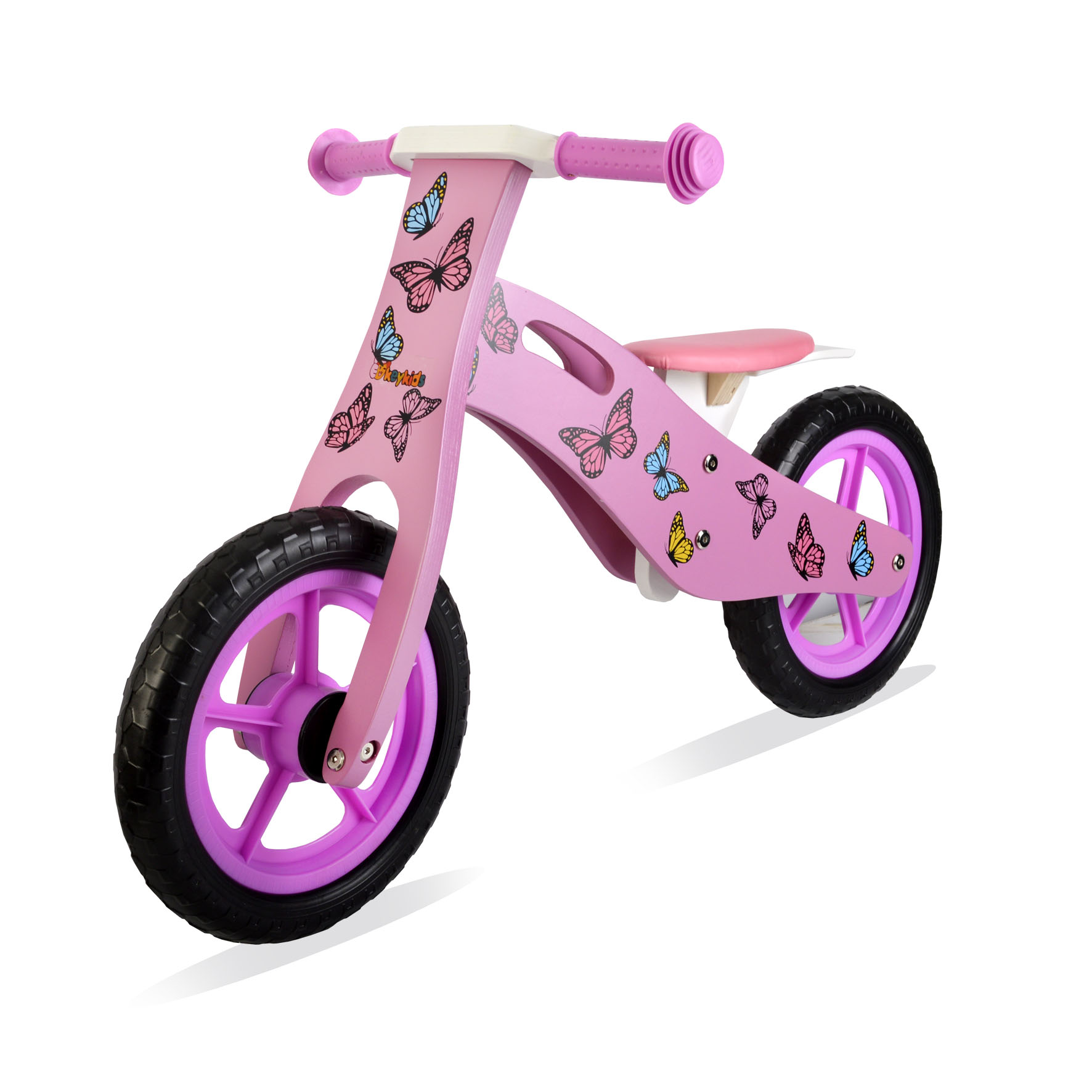 OKEYKIDS - BICICLETA SIN PEDALES DE MADERA MARIPOSA