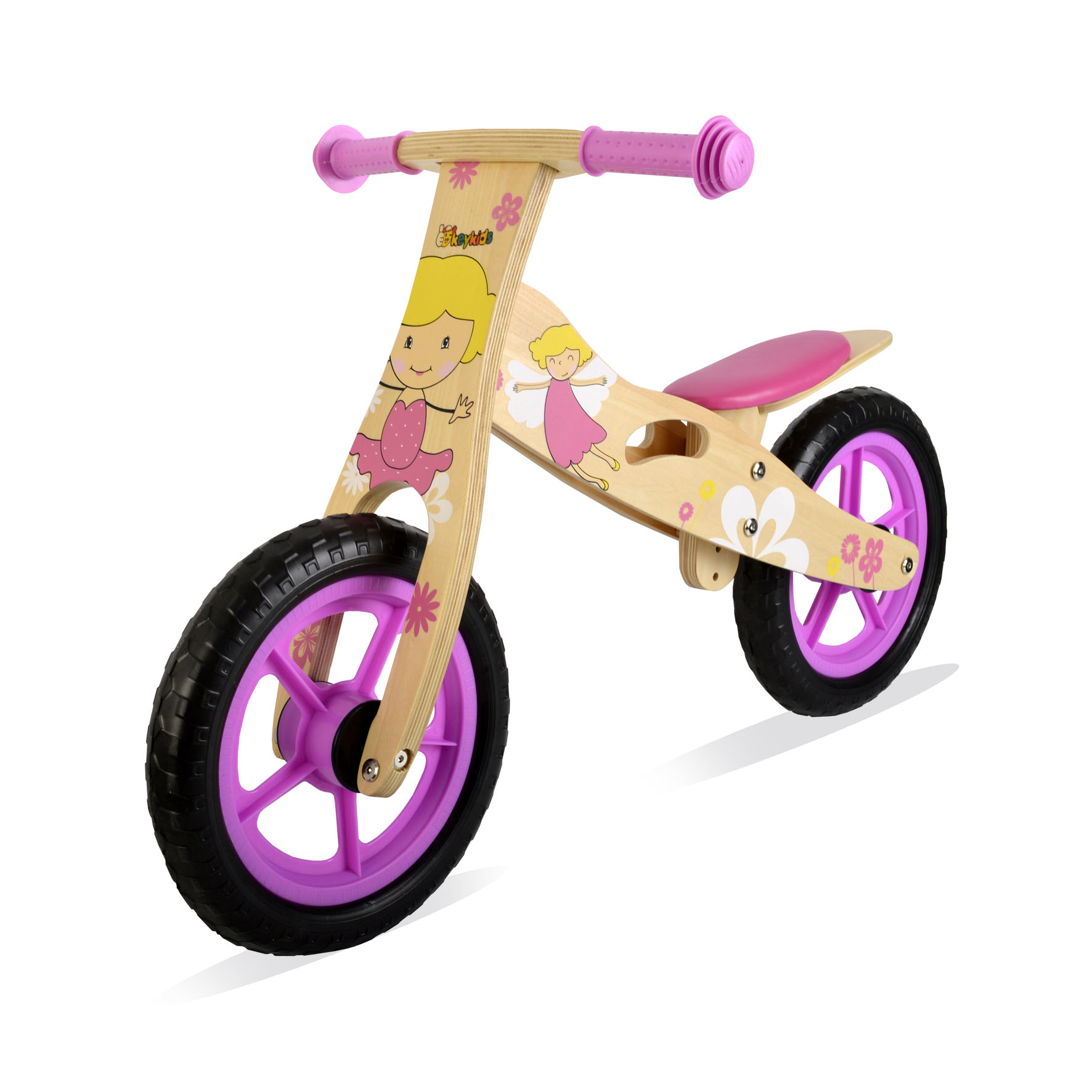 OKEYKIDS - BICICLETA SIN PEDALES DE MADERA HADA