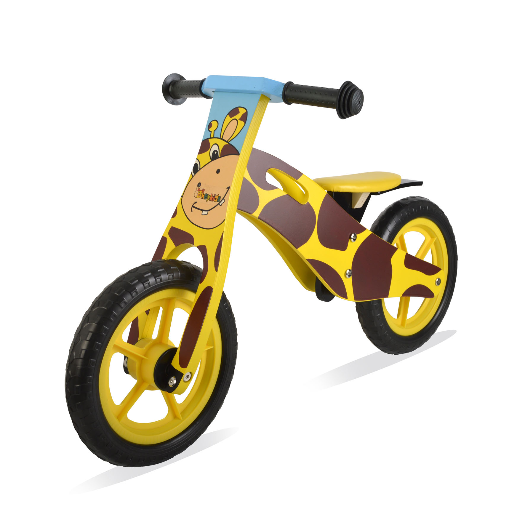 OKEYKIDS - BICICLETA SIN PEDALES DE MADERA JIRAFA