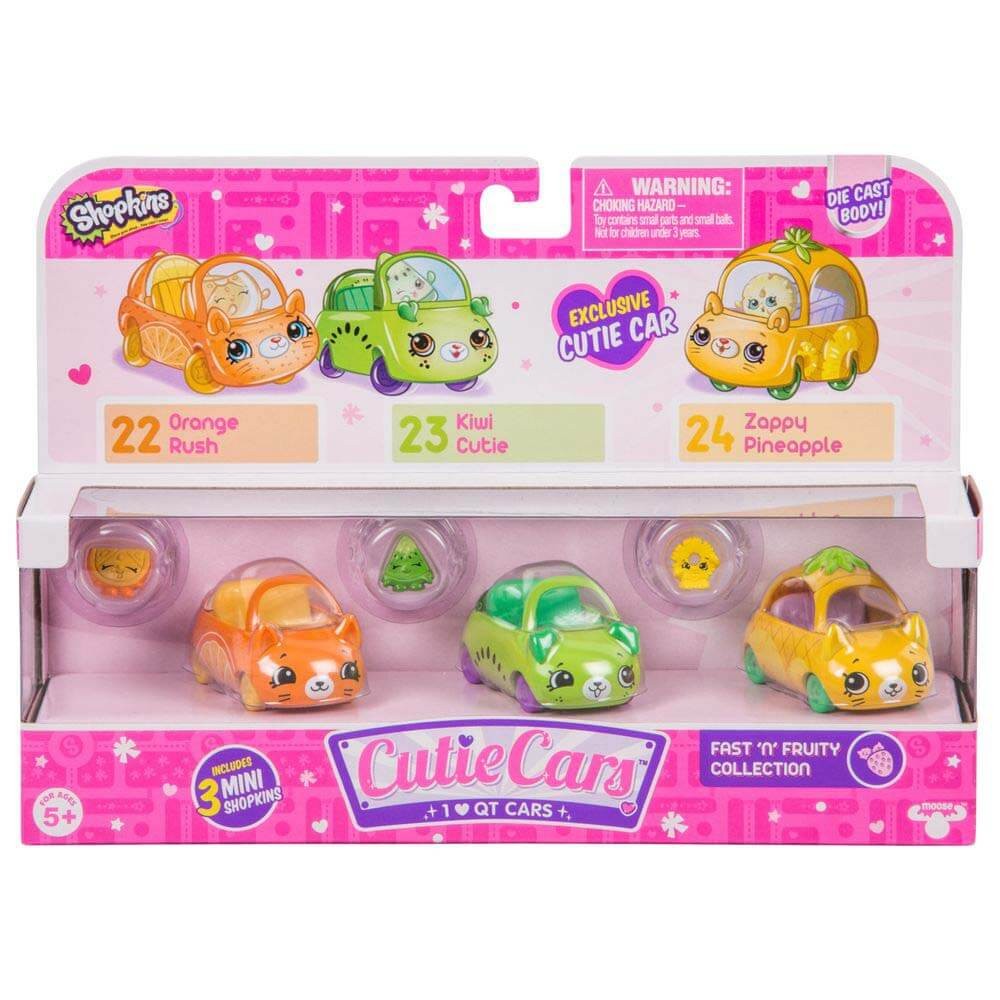 SHOPKINS - AUTOS DE METAL CON MINI SHOPKINS  X 3