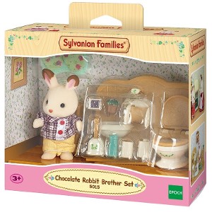 SYLVANIAN FAMILIES - CHOCOLATE RABBIT BROTHER SET (WASHROOM)