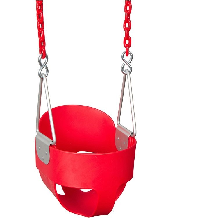 HAMACA BEBE DE GOMA CON CADENAS ROJA