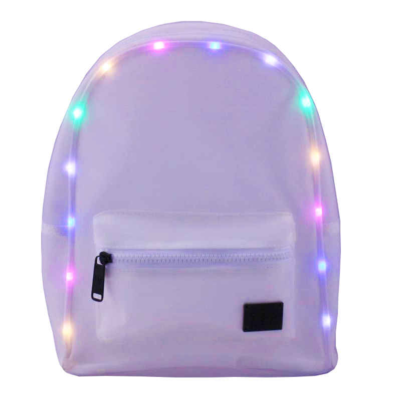 BIG POCKET - MOCHILA PVC CON LUCES BLANCA LED 13