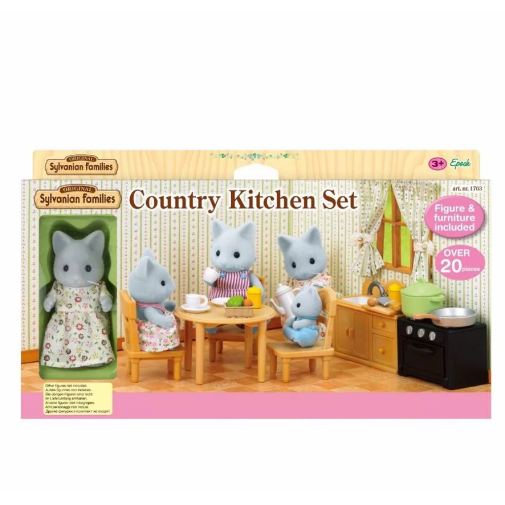SYLVANIAN FAMILIES - COUNTRY KITCHEN SET (W/CAT MOTHER)