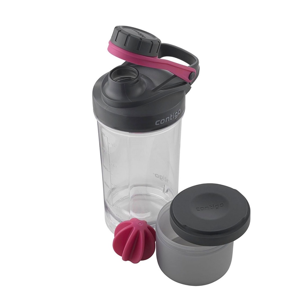 CONTIGO - BOTELLA COMPARTIMIENTO 650 ML GRIS FUCSIA