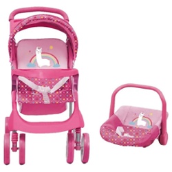 BEBESIT - SET DE COCHE DE MU�ECA 2 PCS VIOLETA LLAMA