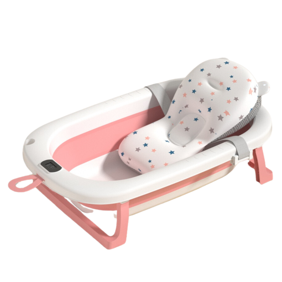 BAITO PLEGABLE CON TERMOMETRO ROSADO Y  BABY SPLASH 