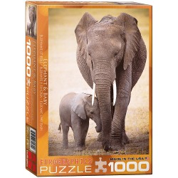 EUROGRAPHICS - PUZZLE 1000 PIEZAS ELEPHANT AND BABY