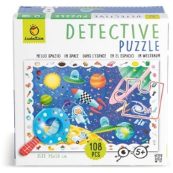 LUDATTICA - DETECTIVE PUZZLE EN EL ESPACIO CON LUPA 108 PIEZAS