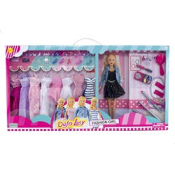 DEFA TOYS - DEFA MUECA  CON 8 VESTIDOS Y ACCESORIOS 