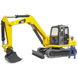 BRUDER - BRUDER CAT MINI EXCAVATOR WITH WORKER