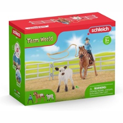 SCHLEICH COWGIRL TEAM ROPING FUN