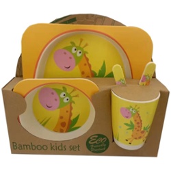 SET ALIMENTACIN INFANTIL BAMBOO 5PCS PIRATA