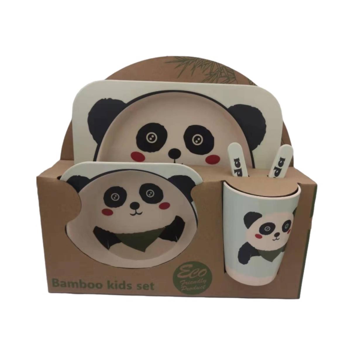 VAJILLA INFANTIL BAMBOO 5PCS OSO PANDA