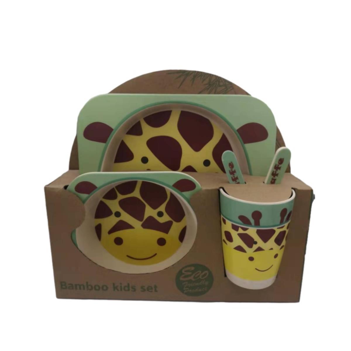 SET ALIMENTACIN INFANTIL BAMBOO 5PCS JIRAFITA
