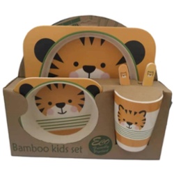 SET ALIMENTACIN INFANTIL BAMBOO 5PCS TIGRE