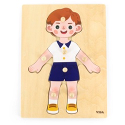 VIGA - VIGA BODY PARTS PUZZLE BOY 7PCS