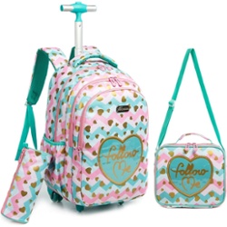 JASMINESTAR - MOCHILA CON CARRO CORAZON DORADO 12106T-3