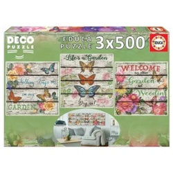 EDUCA - PUZLE 3 X 500 COUNTRY GARDEN
