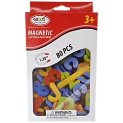 LETRAS Y NUMEROS MAGNETICOS EN CAJA 80 PIEZAS