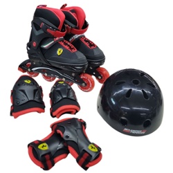 FERRARI -SET DE PATIN EN LINEA EXTENSIBLE 39 -43 FK16  BLACK