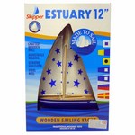 SKIPPER - VELERO DE MADERA 35cm AZUL