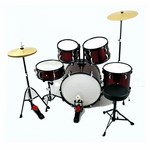 JINBAO - BATERIA MUSICAL GRANDE 5 PCS ROJA