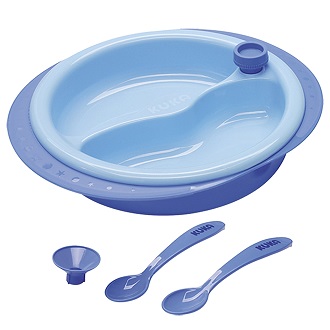 KUKA -SET ALIMENTACI�N PLATO T�RMICO CON VENTOSA Y CUBIERTOS AZUL